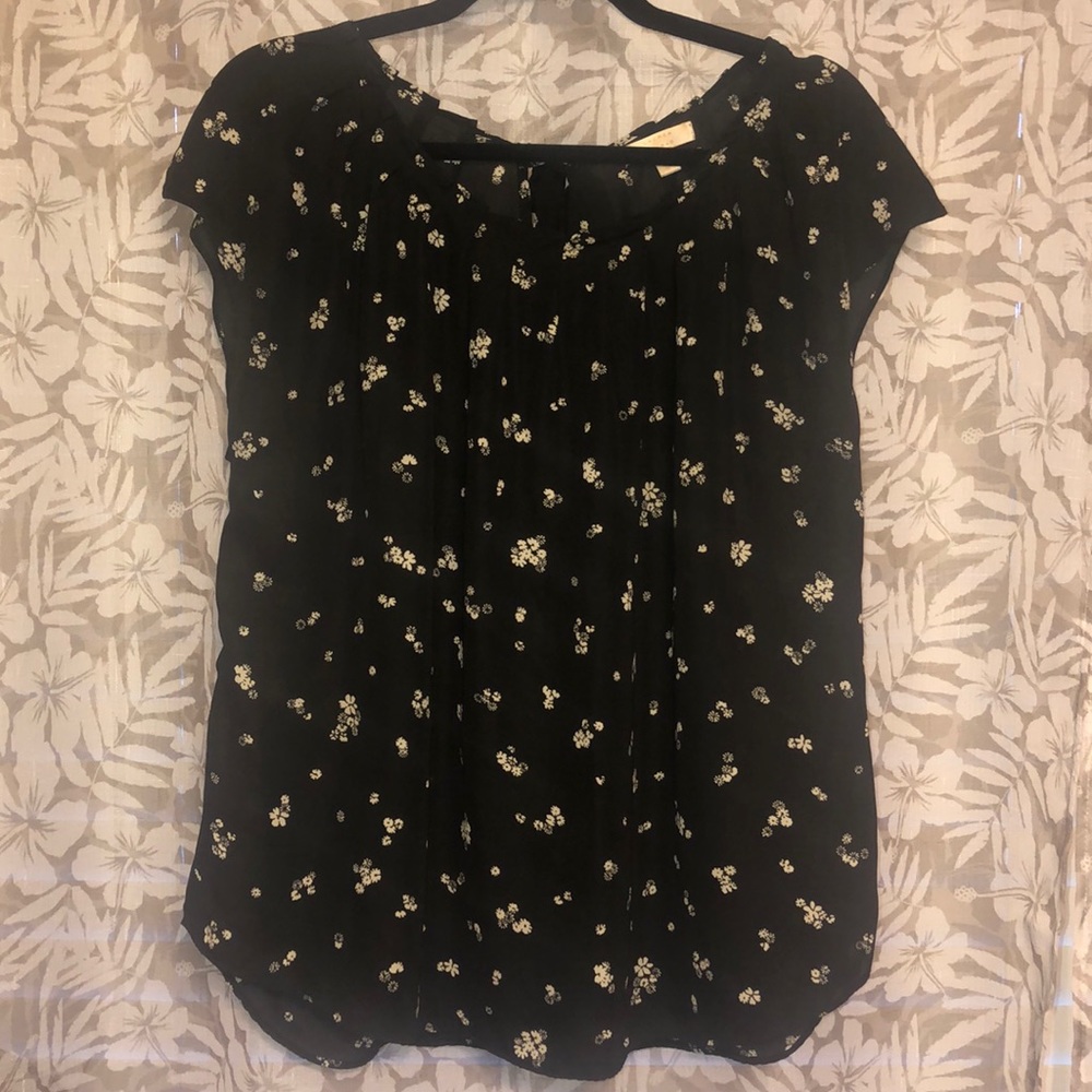 LC Lauren Conrad Print Pleated Top size X-Large - Picture 1 of 3